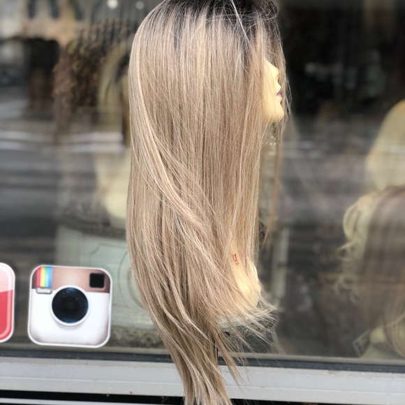 Ash Blonde ombré  13X6 Freepart Long wig 2020 main image 5
